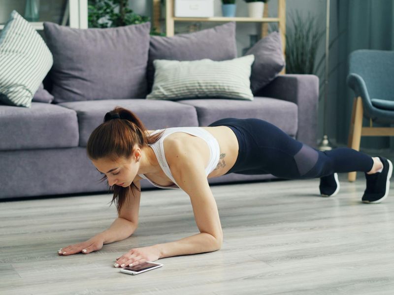 Man doing a plank exercise with perfect form.